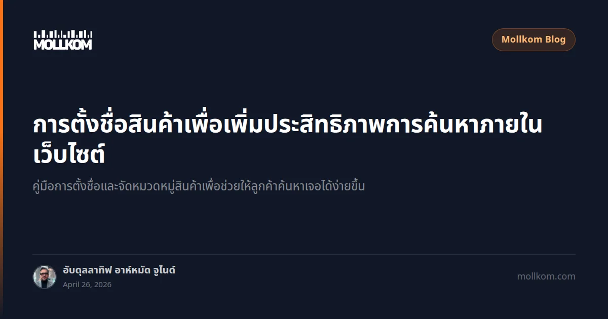การตั้งชื่อสินค้าเพื่อเพิ่มประสิทธิภาพการค้นหาภายในเว็บไซต์