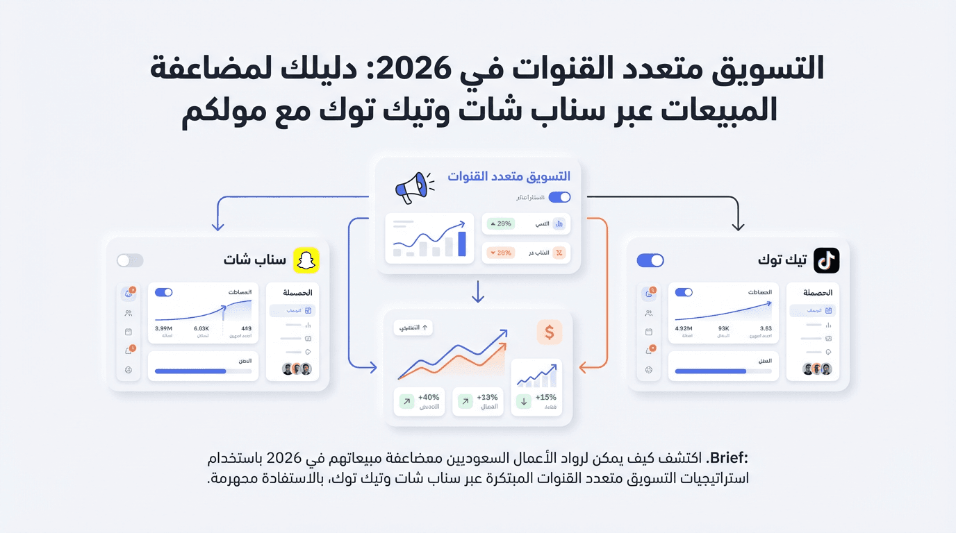 التسويق متعدد القنوات في 2026: دليلك لمضاعفة المبيعات عبر سناب شات وتيك توك مع مولكم
