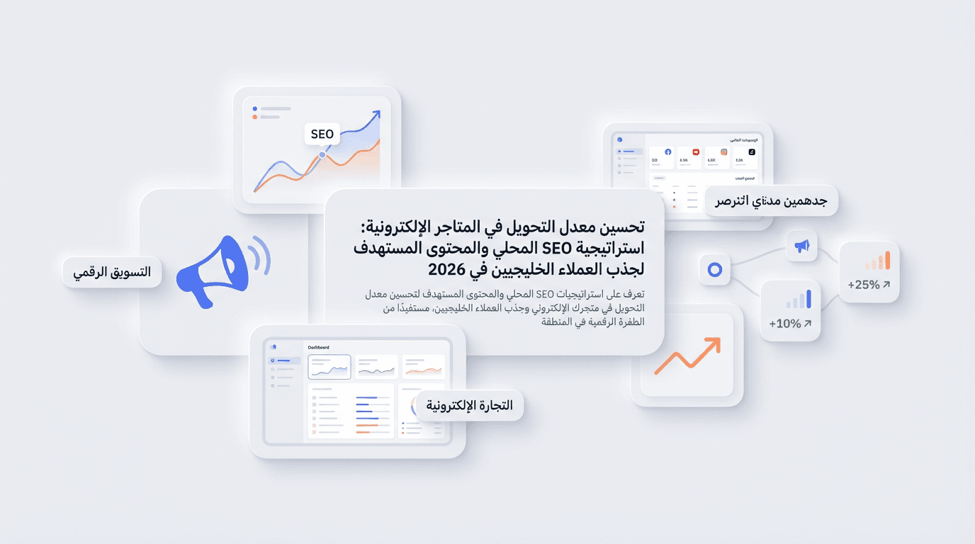تحسين معدل التحويل في المتاجر الإلكترونية: استراتيجية SEO المحلي والمحتوى المستهدف لجذب العملاء الخليجيين في 2026