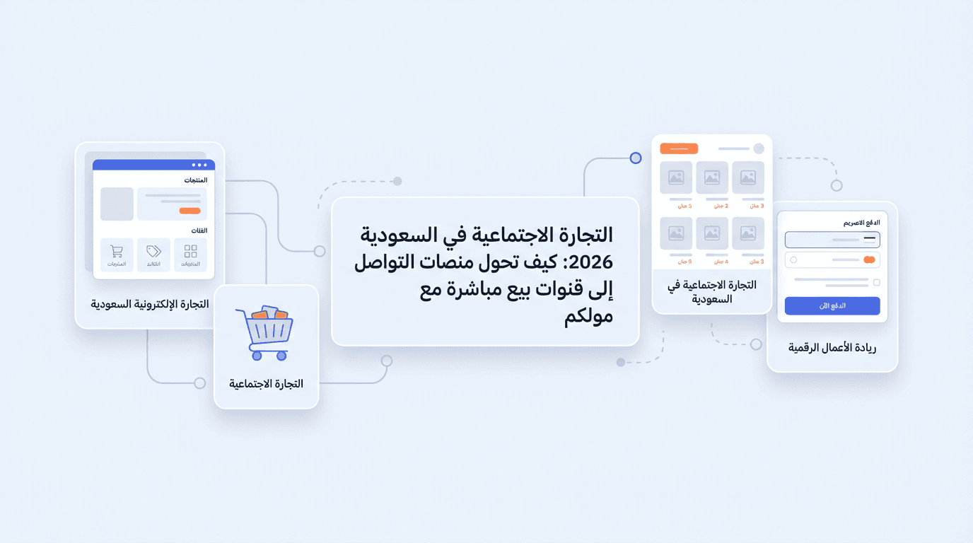 التجارة الاجتماعية في السعودية 2026: كيف تحول منصات التواصل إلى قنوات بيع مباشرة مع مولكم
