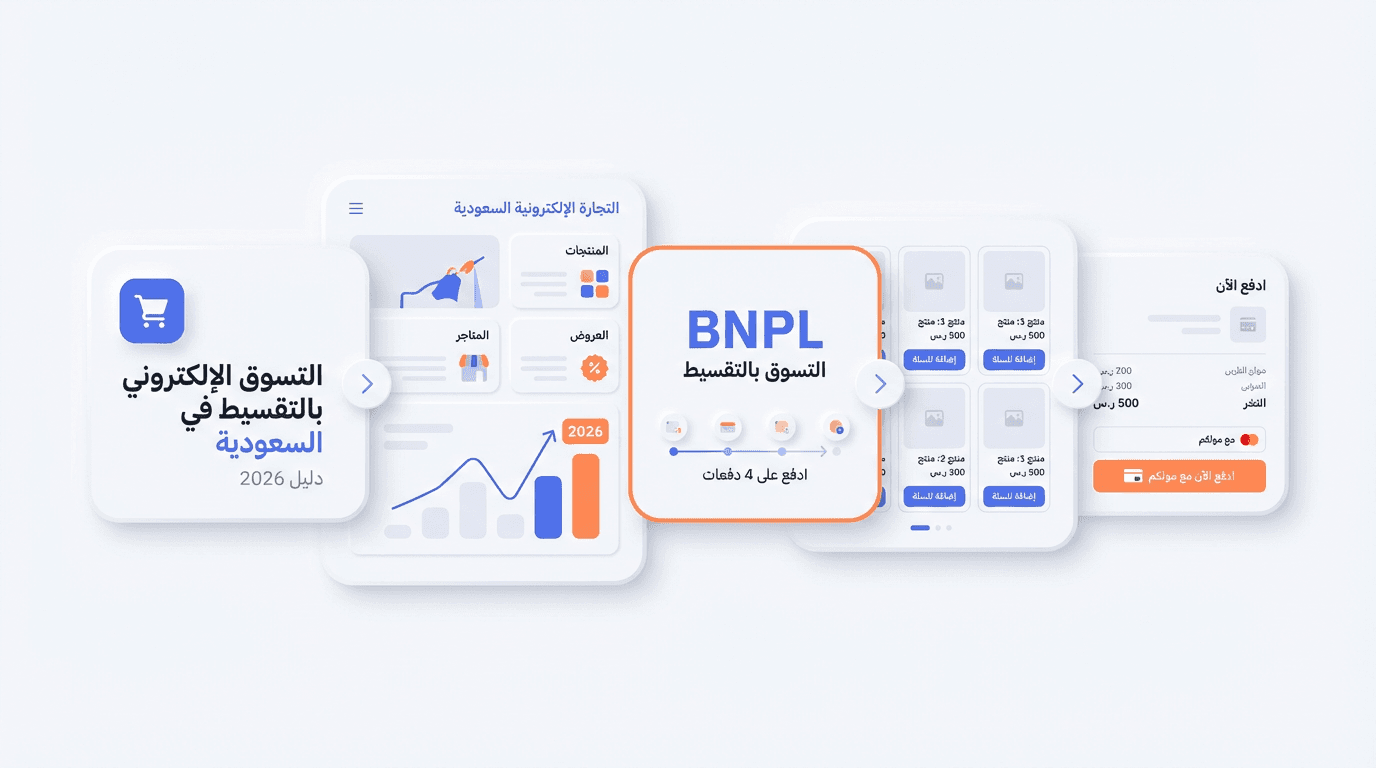 التسوق الإلكتروني بالتقسيط في السعودية: دليل 2026 لمضاعفة المبيعات مع مولكم