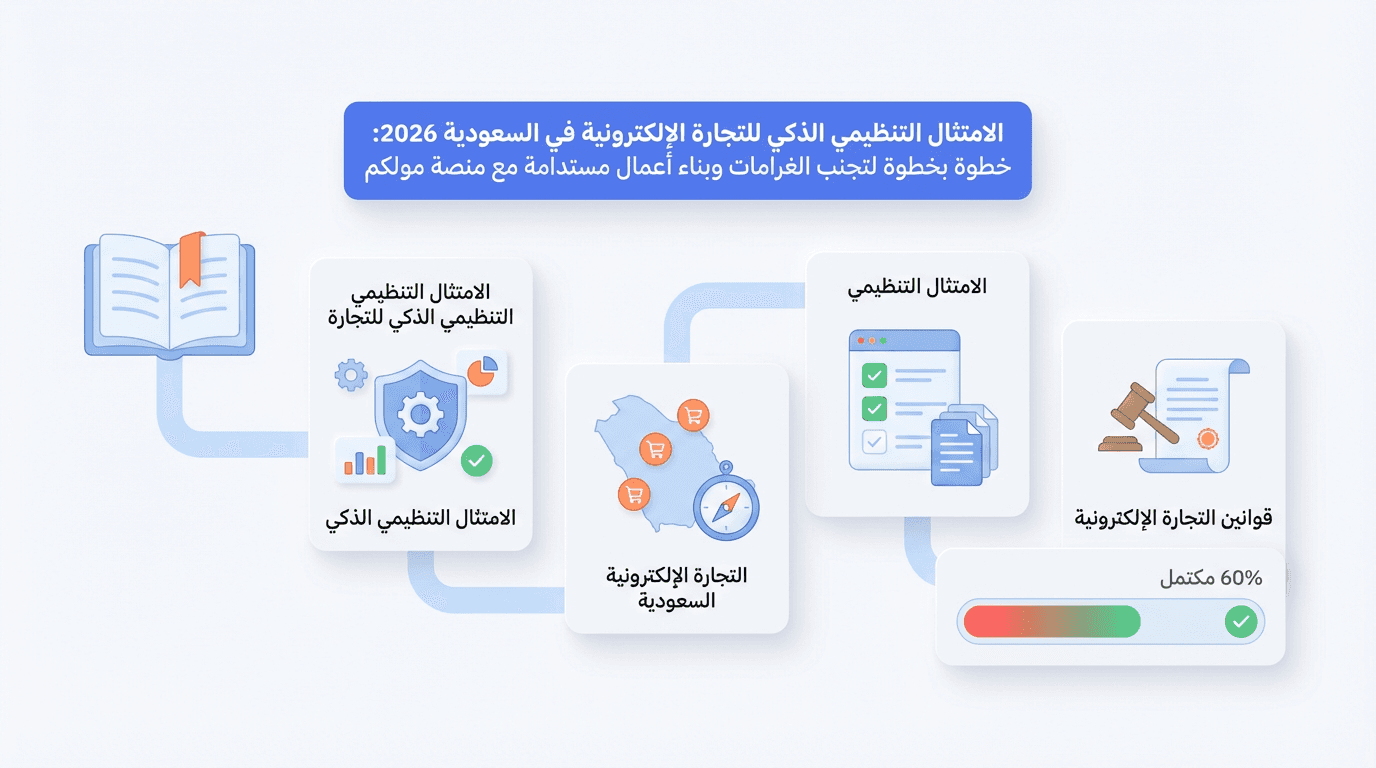 الامتثال التنظيمي الذكي للتجارة الإلكترونية في السعودية 2026: دليل خطوة بخطوة لتجنب الغرامات وبناء أعمال مستدامة مع منصة مولكم